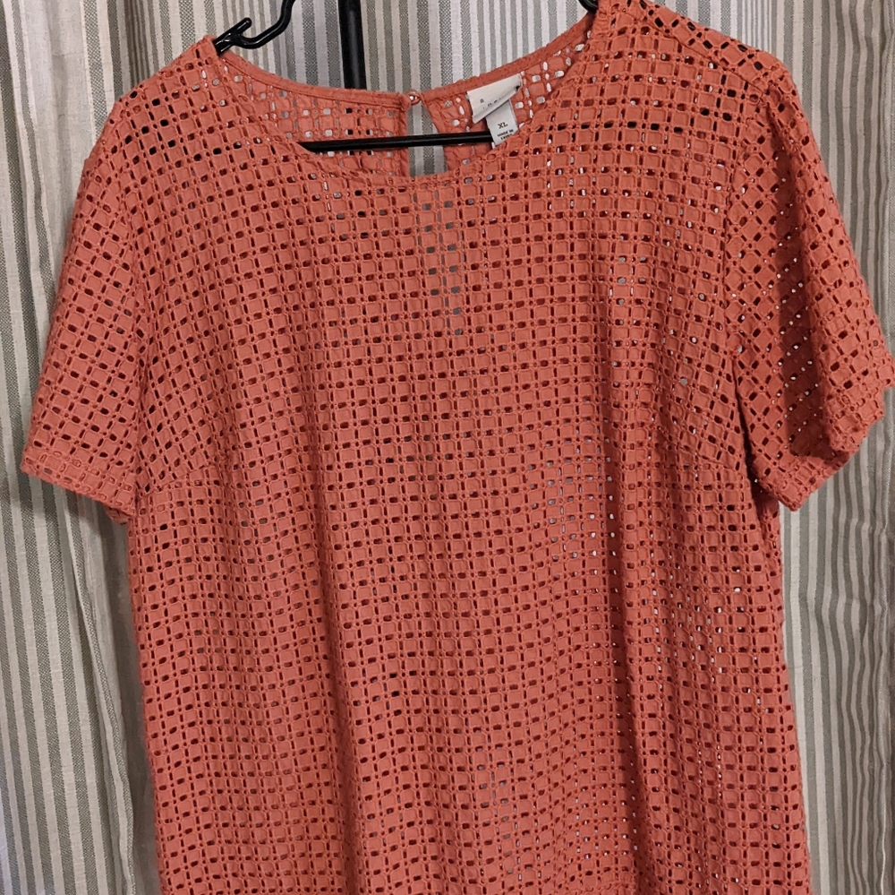 Coral orange texture SHIRT - Picture 3 of 4
